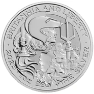 Moeda de Prata de 1 oz Britânia e Liberdade 2025
